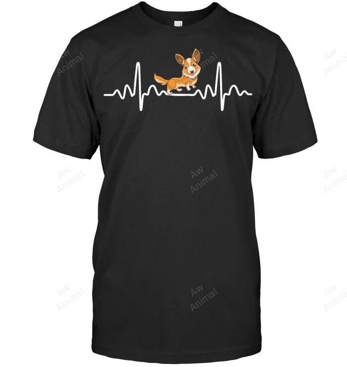 Welsh Corgi Corgi Lover Funny Corgi Heartbeat Sweatshirt Hoodie Long Sleeve Men Women T-Shirt