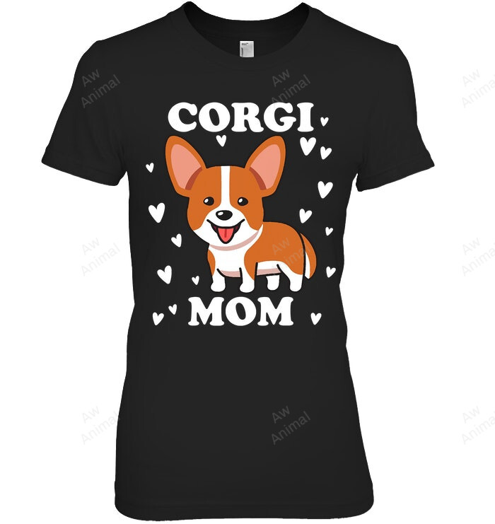 Corgi Mom Pwc Mummy Mama Mum Mommy Mother's Day Mother Pem Women Sweatshirt Hoodie Long Sleeve T-Shirt