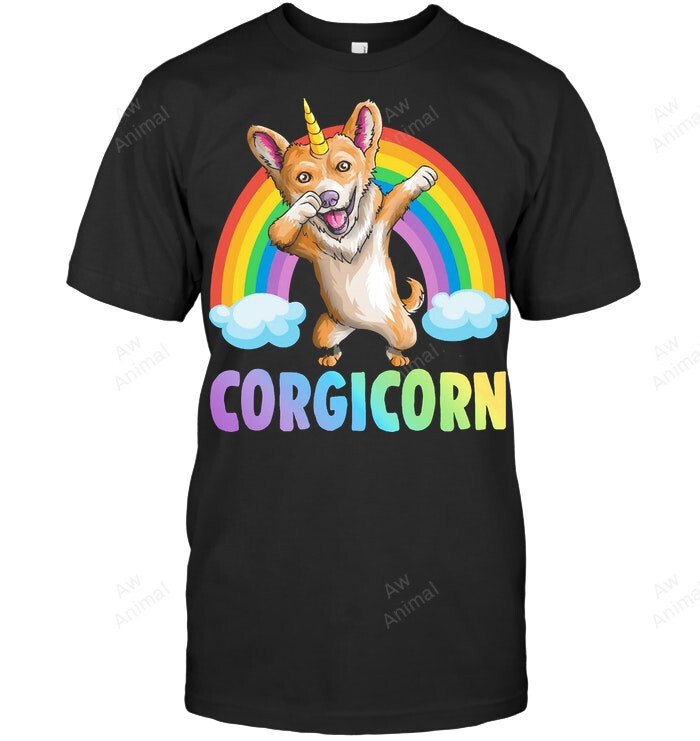 Dabbing Corgicorn Corgi Unicorn Cute Weiner Funny Sweatshirt Hoodie Long Sleeve Men Women T-Shirt