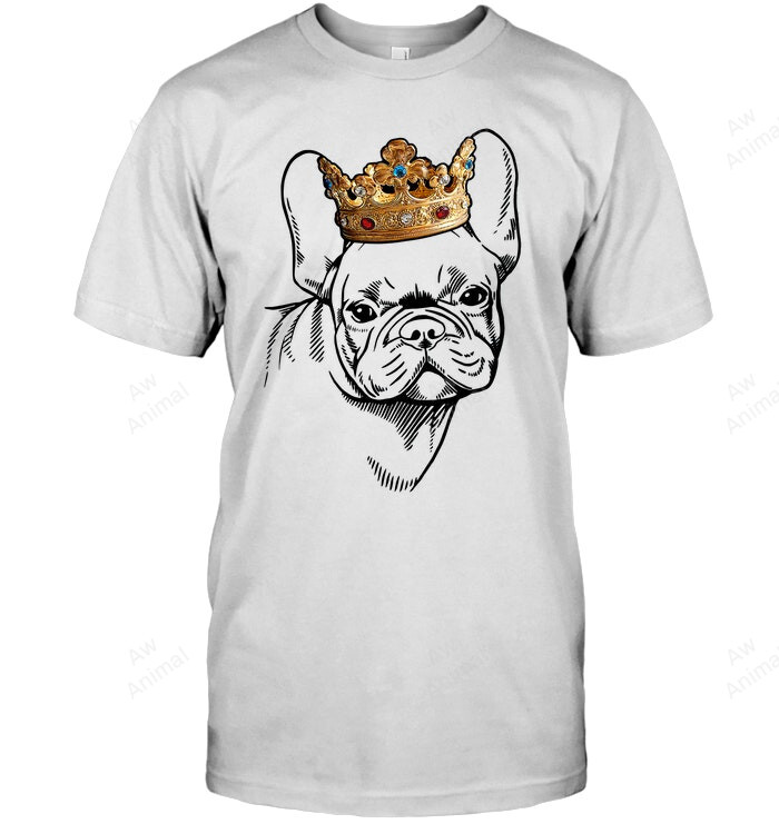 French Bulldog Wearing Crown Frenchie French Bulldog Sweatshirt Hoodie Long Sleeve Men Women T-Shirt