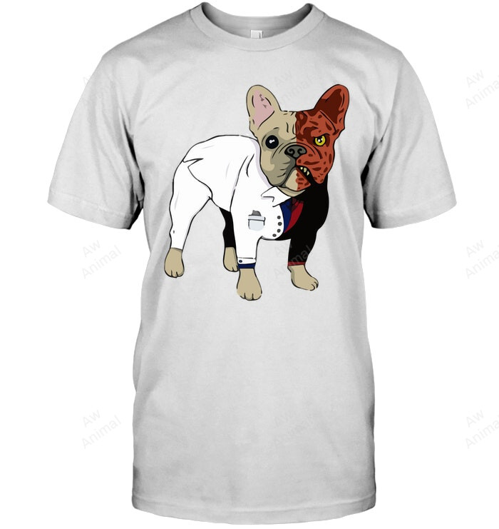 Two Face Frenchie French Bulldog 7 Sweatshirt Hoodie Long Sleeve Men Women T-Shirt