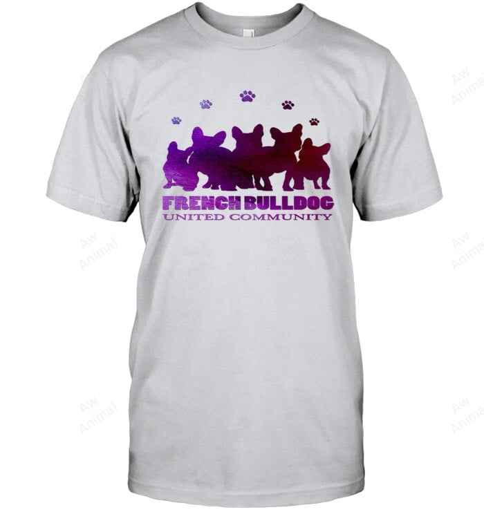 French Bulldog Purple Knit United Community Sweatshirt Hoodie Long Sleeve Men Women T-Shirt