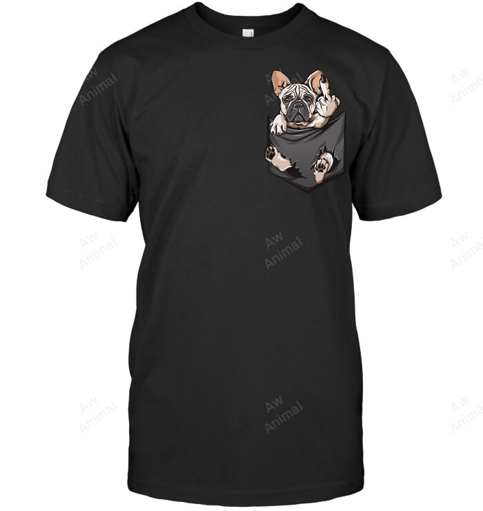 Frenchie Pocket French Bulldog In Pocket Sweatshirt Hoodie Long Sleeve Men Women T-Shirt