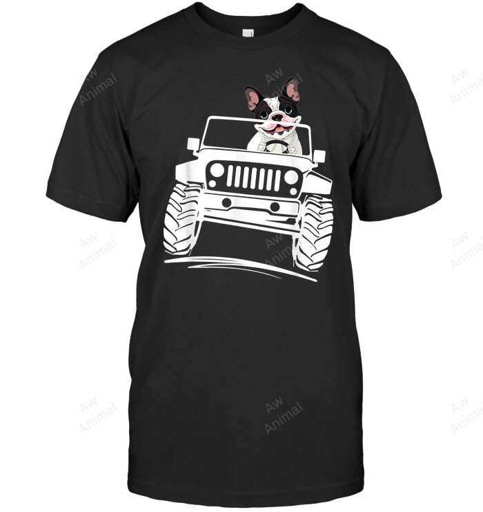 French Bulldog Driving Jeep Frenchie French Bulldog Sweatshirt Hoodie Long Sleeve Men Women T-Shirt