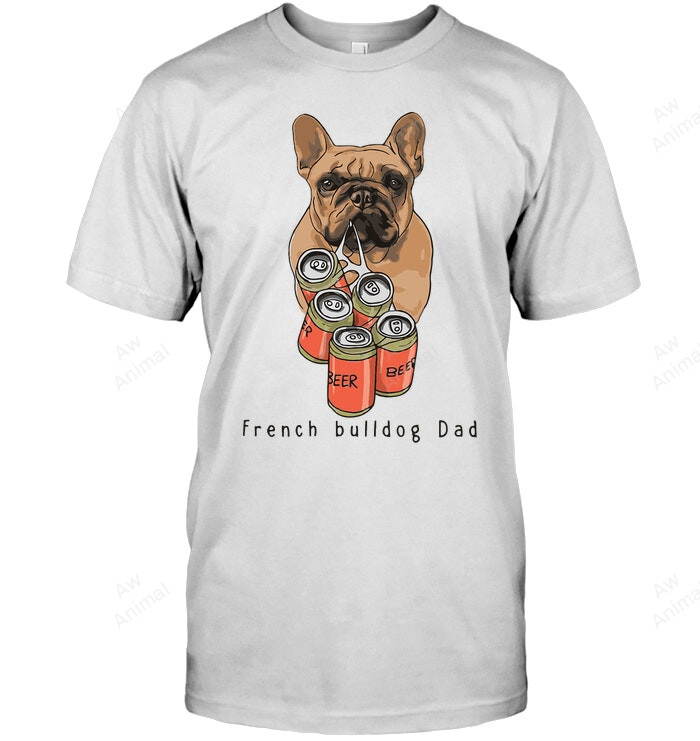 French Bulldog Dad Love Beer Men Sweatshirt Hoodie Long Sleeve T-Shirt