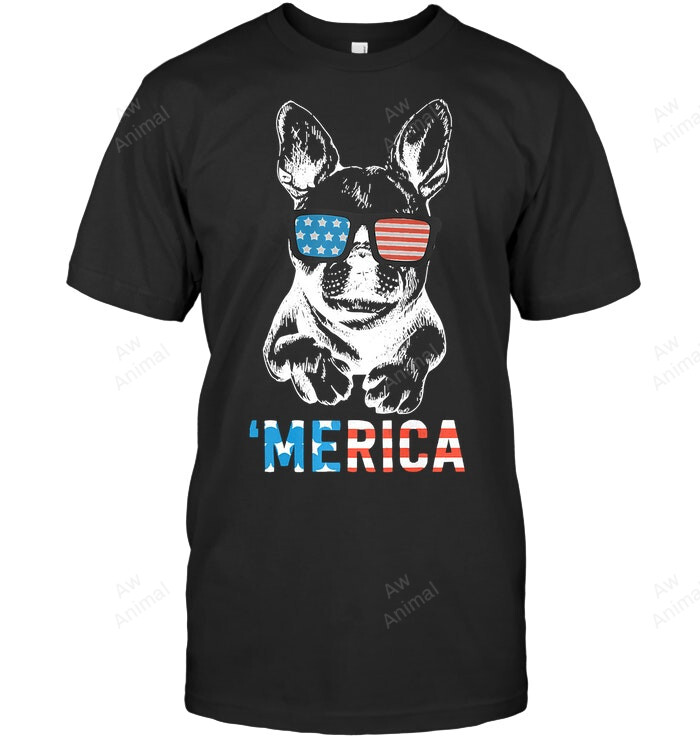 Frenchie T Dog Lover 4th July America Sweatshirt Hoodie Long Sleeve Men Women T-Shirt