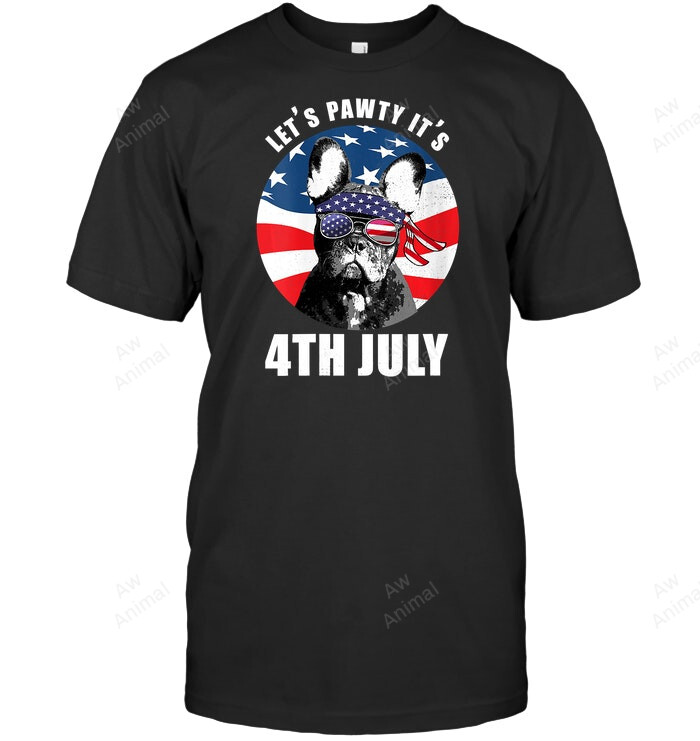 Frenchie 4th Of July French Bulldog Usa Flag Let's Paw Ty Sweatshirt Hoodie Long Sleeve Men Women T-Shirt