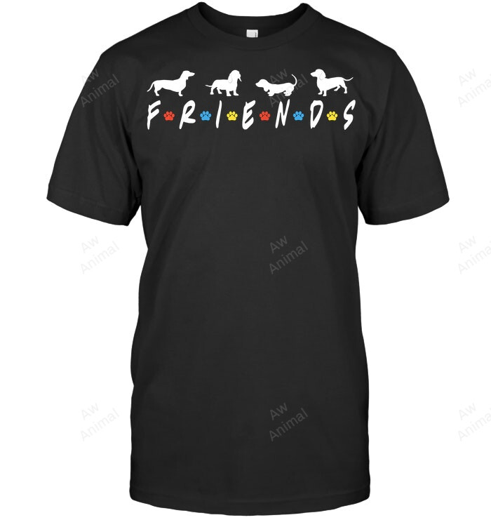 Retro Doxie Weiner Dog Friends Funny Dachshund Lover Sweatshirt Hoodie Long Sleeve Men Women T-Shirt