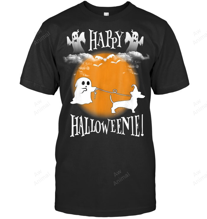 Dachshund Happy Halloweenie Sweatshirt Hoodie Long Sleeve Men Women T-Shirt