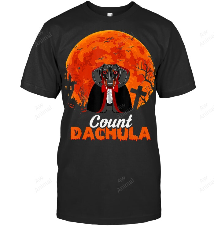 Count Dachula Dachshund Halloween Sweatshirt Hoodie Long Sleeve Men Women T-Shirt