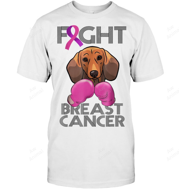 Dachshund Fight Breast Cancer B07jmc9ql6 Sweatshirt Hoodie Long Sleeve Men Women T-Shirt