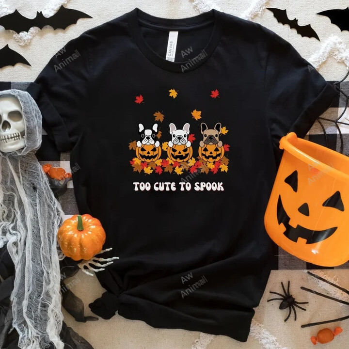 Too Cute To Spook Frenchie Halloween With Pumpkin