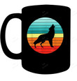 Wolf Retro Sunset Mug