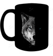 Split Face Wolf Shirts Magical Wolves Mug