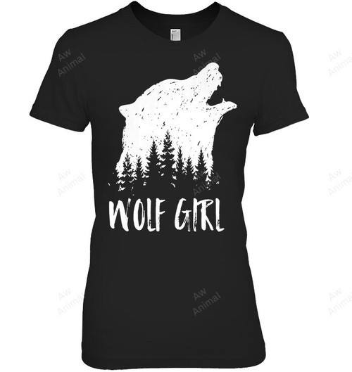 Wolf Girl Women Tank Top V-Neck T-Shirt