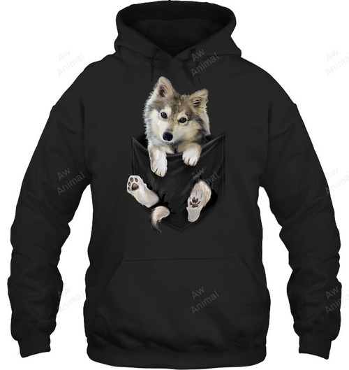Wolf Pocket Sweatshirt Hoodie Long Sleeve