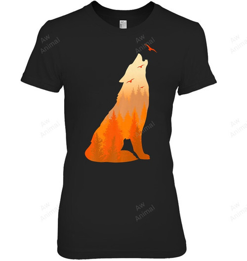 Wolf Howling Women Tank Top V-Neck T-Shirt
