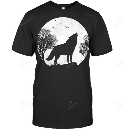 Wolf Big Moon Graphics Men Tank Top V-Neck T-Shirt