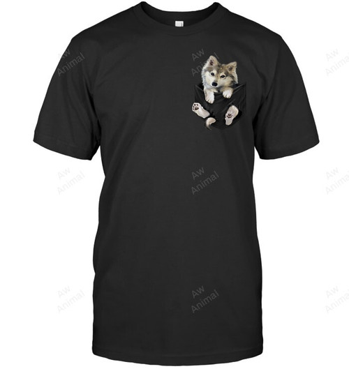 Wolf Pup In Pocket Men Tank Top V-Neck T-Shirt