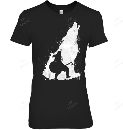 Wolf Howling Samurai Women Tank Top V-Neck T-Shirt