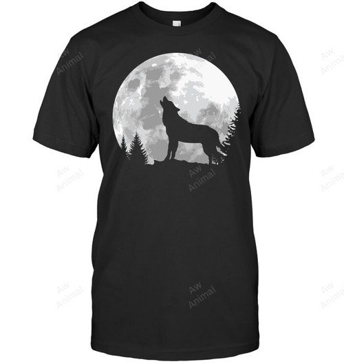 Wolf Full Moon Forest Howling Nature Men Tank Top V-Neck T-Shirt