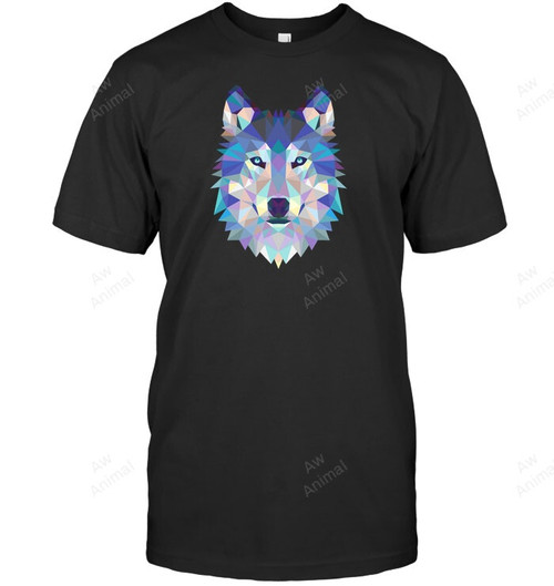 Cool Unique Wolf Geometric Graphic Animal Men Tank Top V-Neck T-Shirt