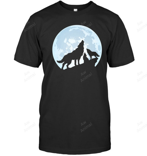 Wolf Howling At The Moon Three Wolves Men Tank Top V-Neck T-Shirt