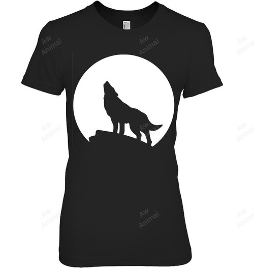 Wolf Howling At Moon 3 Women Tank Top V-Neck T-Shirt