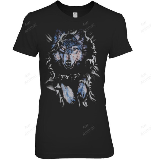 Wolf Face Women Tank Top V-Neck T-Shirt