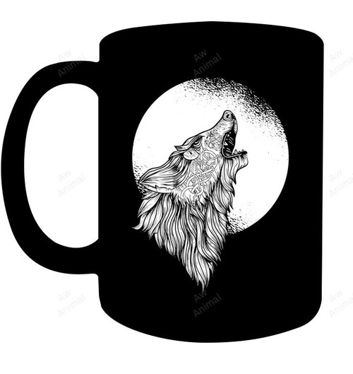 Viking Wolf Of Odin Viking Pattern Moon Norse Mythology Mug