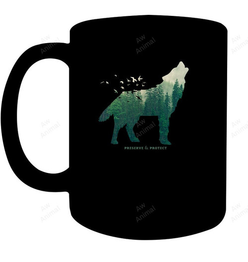 Preserve & Protect Vintage National Park Wolf Gift Pullover Hoodie Mug