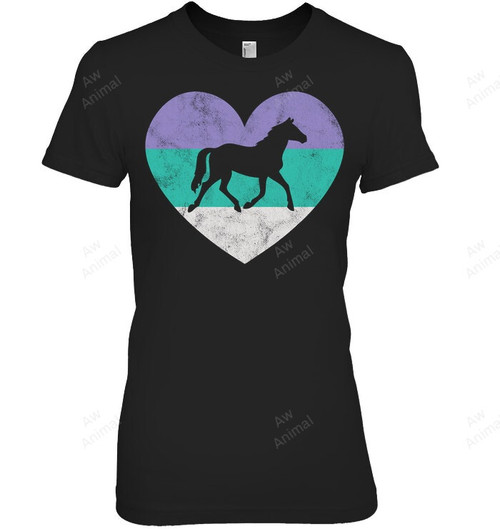 Horse Heart Retro Vintage Women Tank Top V-Neck T-Shirt