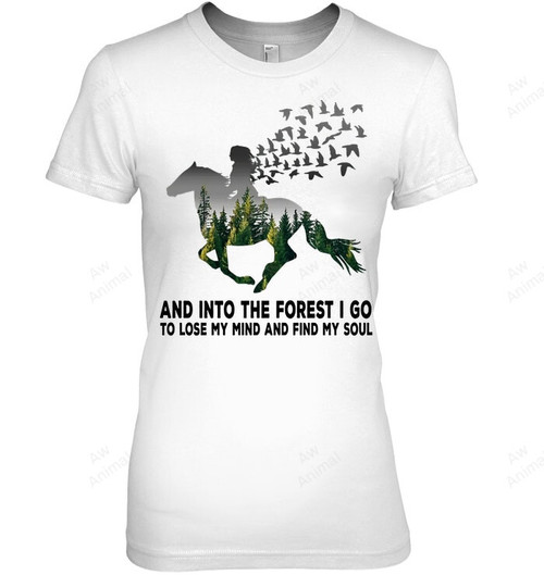 Horses Forest Girl Lose Mind Find Soul Women Tank Top V-Neck T-Shirt