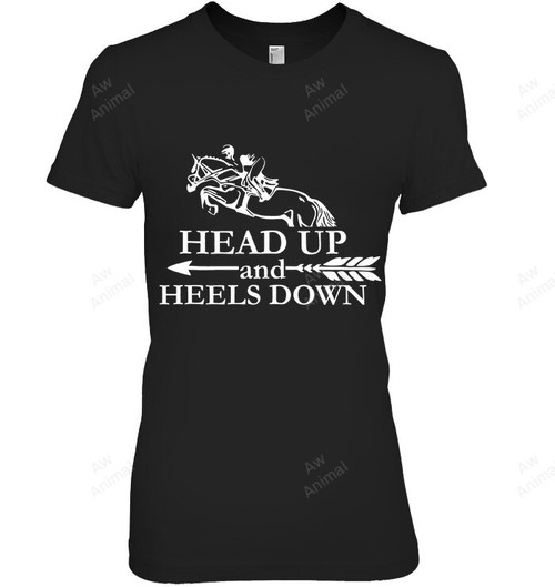 Head Up And Heels Down Horse Lover Equestrian Women Tank Top V-Neck T-Shirt