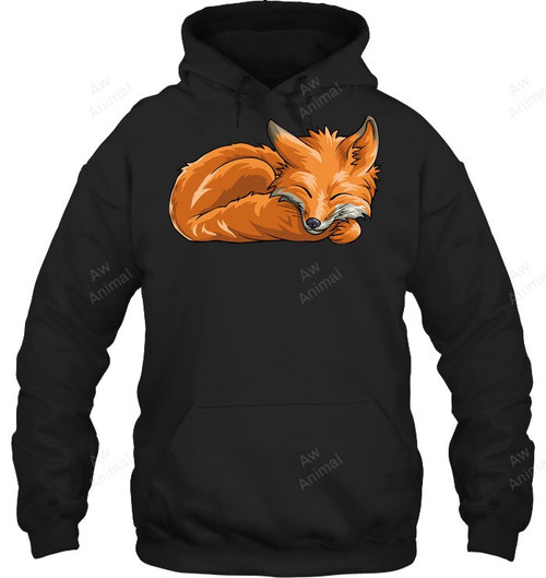 Sleeping Fox Animal Funny Woodland Creature Gift Pullover Hoodie Fox Sweatshirt Hoodie Long Sleeve