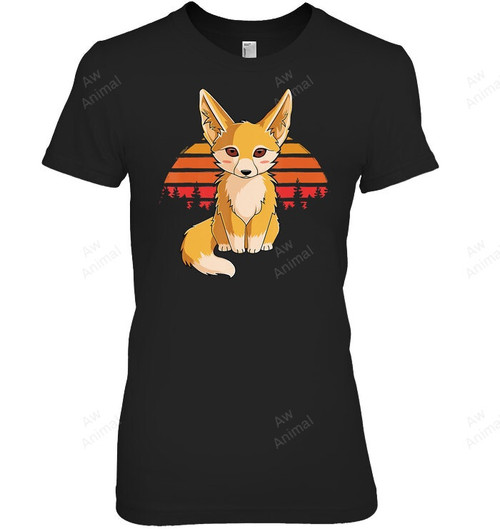Retro Vintage Fennec Fox Kids Girls Cute Foxes Gift Fox Women Tank Top V-Neck T-Shirt