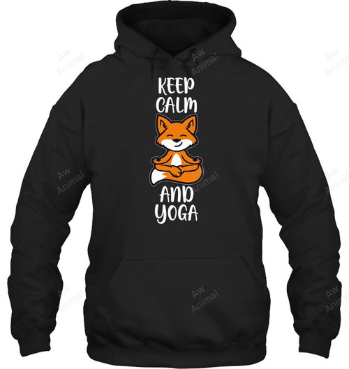 Keep Calm And Yoga Fox Sweatshirt Hoodie Long Sleeve
