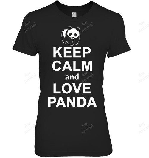 Keep Calm And Love Panda Women Tank Top V-Neck T-Shirt