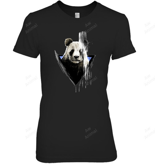 The Faded Panda Paint Women Tank Top V-Neck T-Shirt