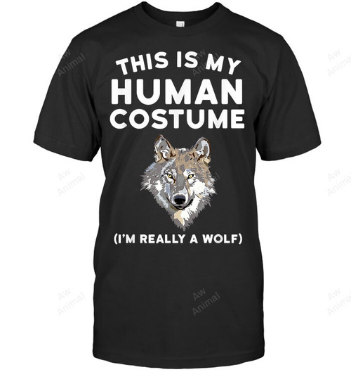 This Is My Human Costume I'm Really A Wolf Men Tank Top V-Neck T-Shirt