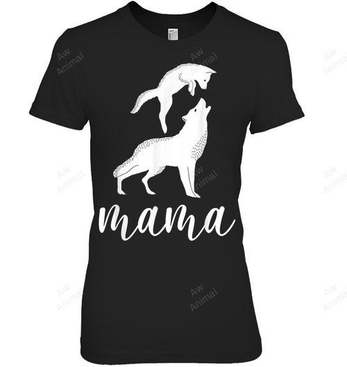 Mama Wolf & Baby Wolf Love Mom And Kids Mothers Day Women Tank Top V-Neck T-Shirt