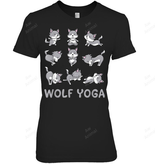 Wolf Yoga Wolf Yoga Pose Meditation Women Tank Top V-Neck T-Shirt