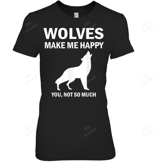 Wolves Make Me Happy Women Tank Top V-Neck T-Shirt