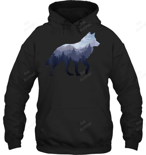 Lone Wolf Survives The Mountain Silhouette Art Sweatshirt Hoodie Long Sleeve