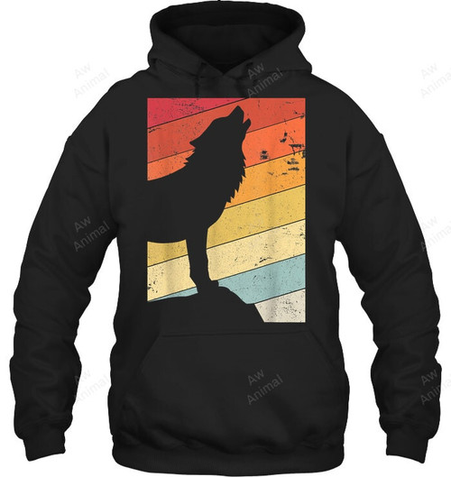 Wolf Shirt Retro Style 2 Sweatshirt Hoodie Long Sleeve