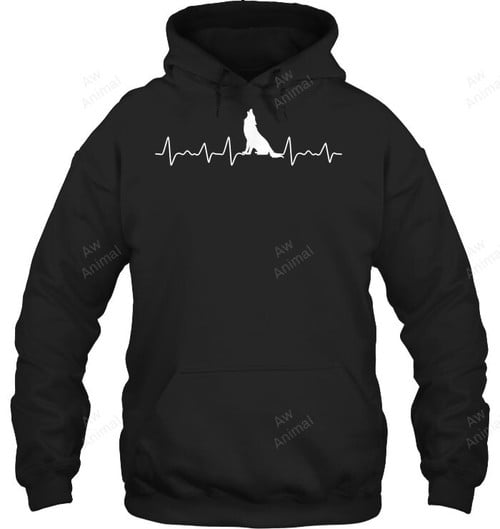 Heartbeat Wolf Sweatshirt Hoodie Long Sleeve