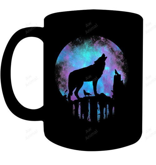 Wolf Galaxy Moon Mug