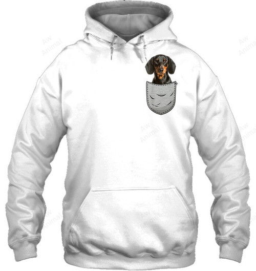 Dachshund Wiener Dog Weenie Chest Pocket Dog Lover & Owner Sweatshirt Hoodie Long Sleeve