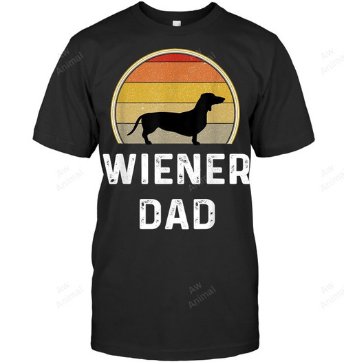 Wiener Dog Dad Retro Vintage Dachshund Weenie Puppy Men Tank Top V-Neck T-Shirt