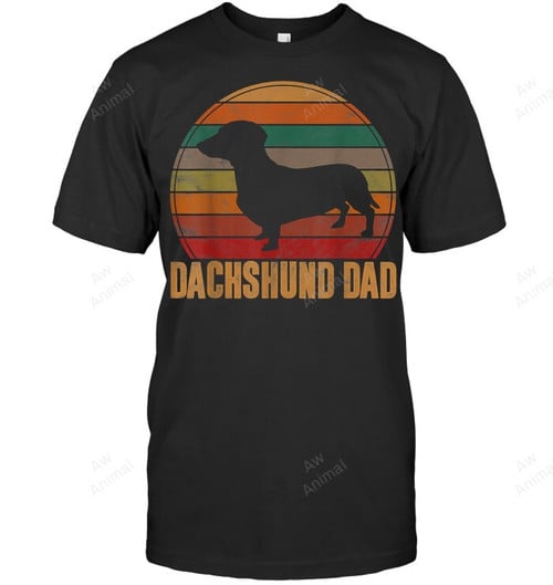 Retro Dachshund Dad Doxie Daddy Dog Owner Father Men Tank Top V-Neck T-Shirt